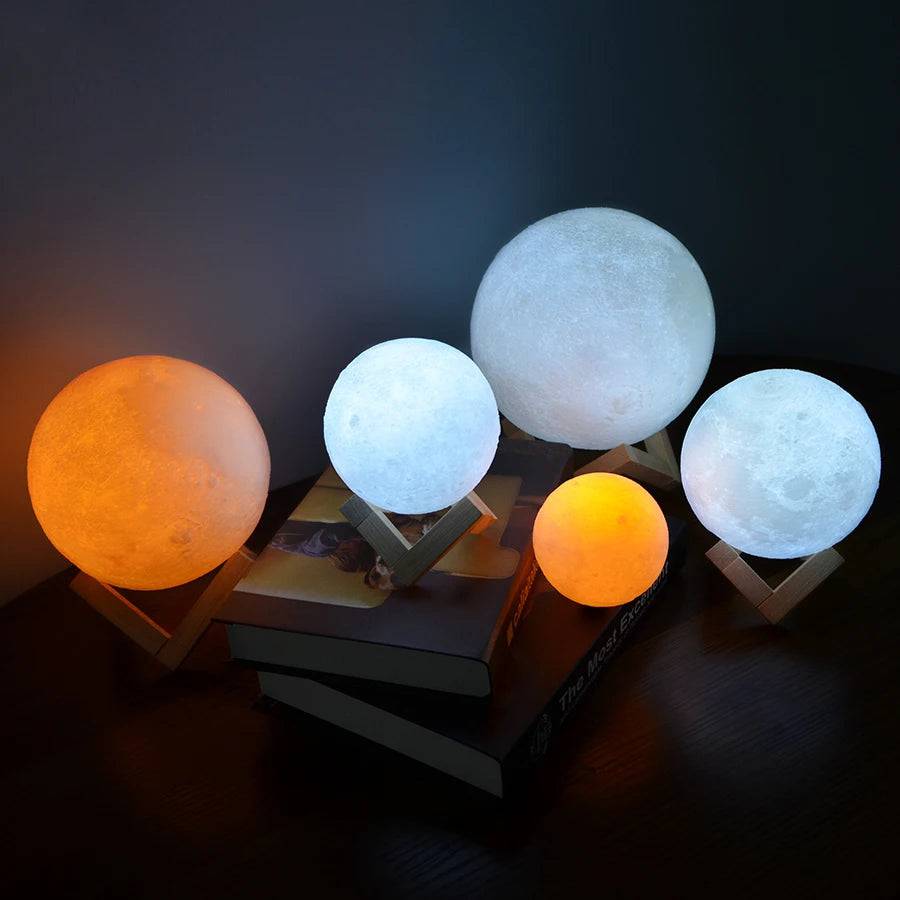 Lampe de lune rechargeable imprimée en 3D - Skanessence