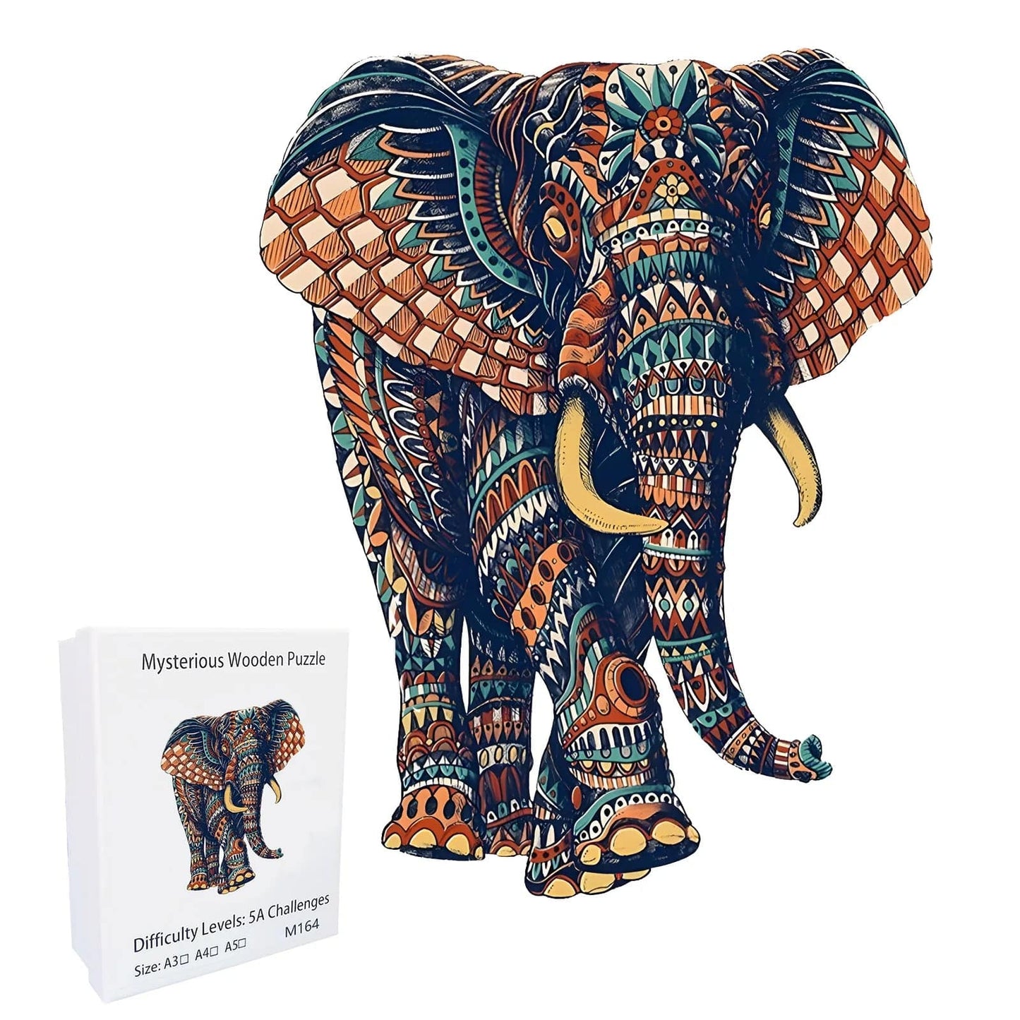 Puzzle en Bois Éléphant Anti-stress - Skanessence