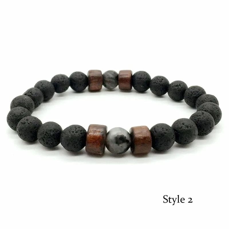 Bracelet en pierre de lave naturelle - Skanessence