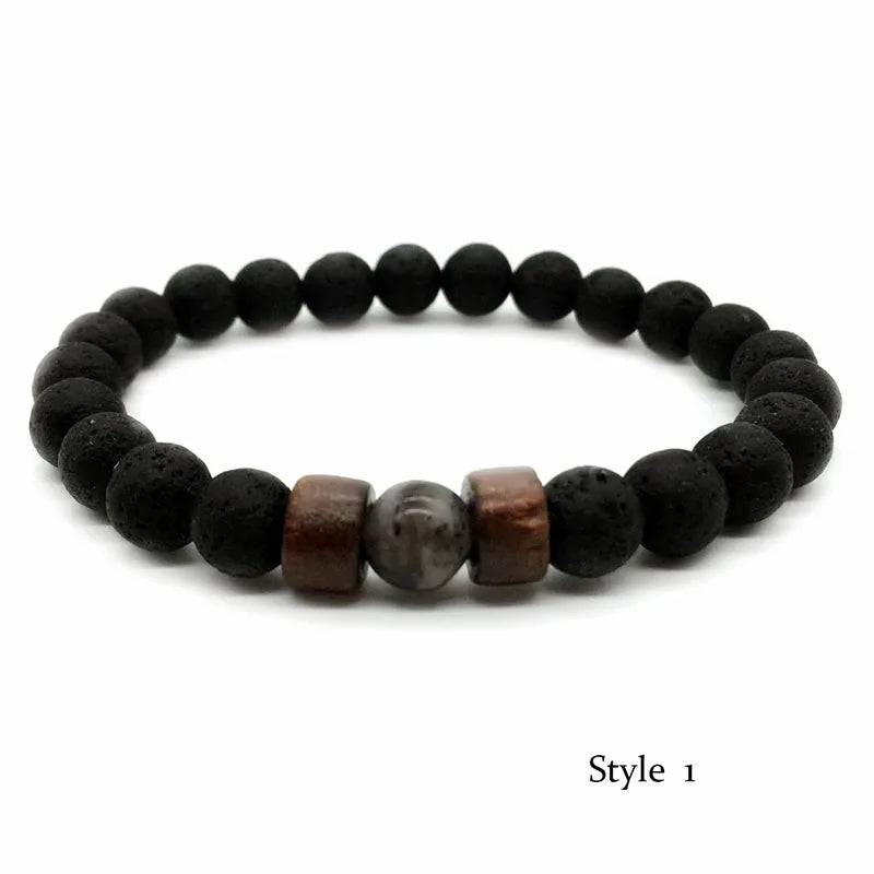 Bracelet en pierre de lave naturelle - Skanessence